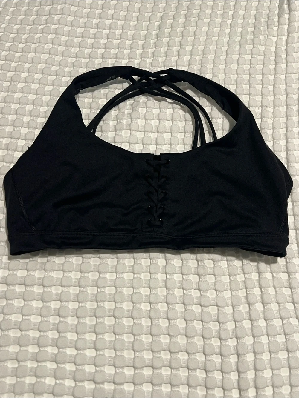 Black Strappy Lace-Up Sports Bralette Victoria Secret Large